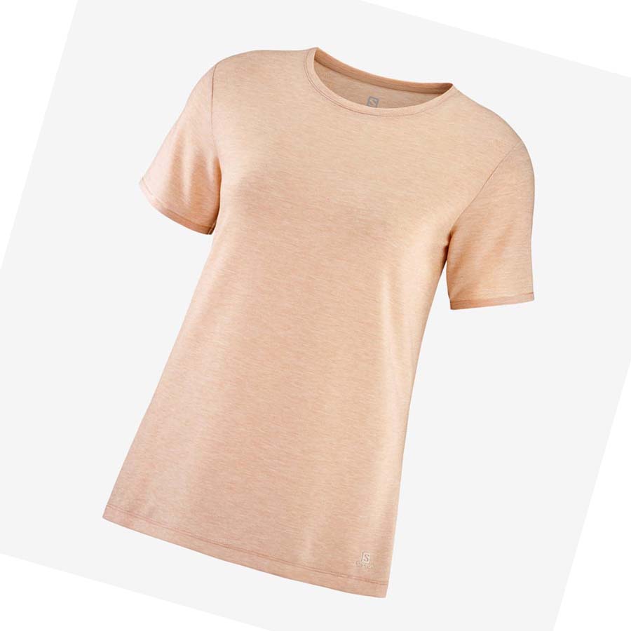 Camiseta Salomon ESSENTIAL TENCEL Mujer Beige | MX 2566HAP